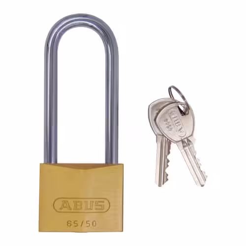 65 Series 50mm Extra Long Shackle Brass Padlock