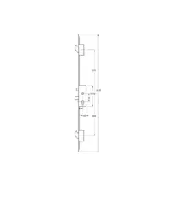 Latch Deadbolt 2 Hooks Lift Lever Multipoint Door Lock (top hook to spindle = 375mm)