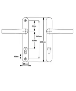 Tokyo Lever Lever UPVC Multipoint Door Handles - 92mm PZ Unsprung 203mm Screw Centres