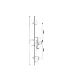 Latch Deadbolt 2 Hooks Double Spindle Multipoint Door Lock (top hook to spindle = 645mm) - Shootbolt Compatible