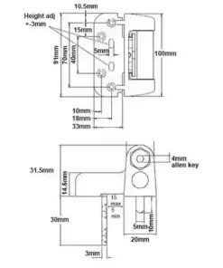 Haven 2D Hinge for Composite Doors