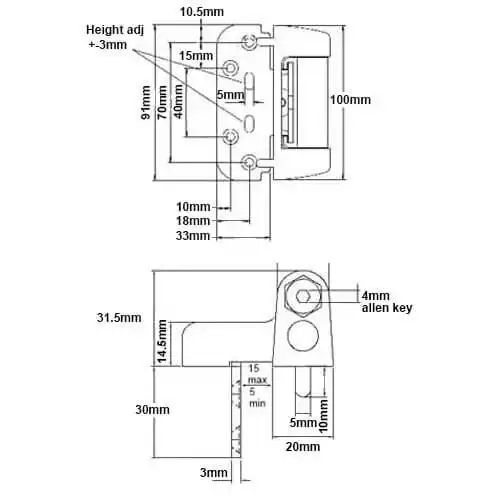 Haven 2D Hinge for Composite Doors