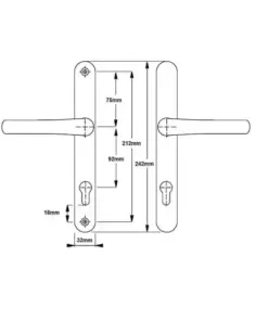 Balmoral Lever Lever UPVC Multipoint Door Handles - 92mm PZ Sprung 212mm Screw Centres