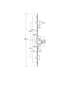 Elite Latch Deadbolt 2 Hooks 4 Rollers Double Spindle Multipoint Door Lock - Shootbolt Compatible