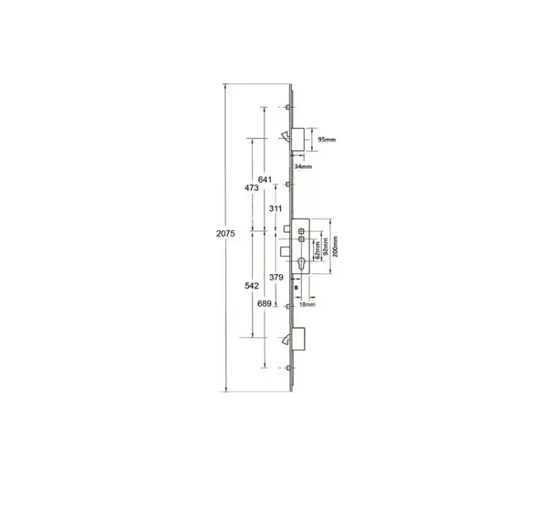 Elite Latch Deadbolt 2 Hooks 4 Rollers Double Spindle Multipoint Door Lock