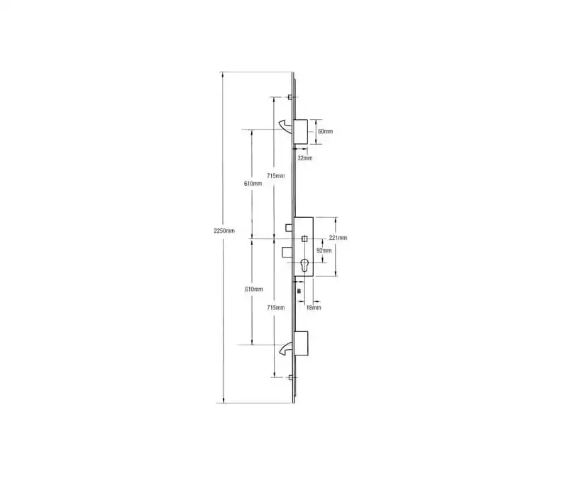 6535 French Door Kit For a pair of rebated UPVC doors