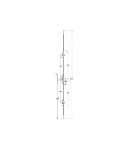Excalibur Latch 3 Hooks 2 Anti Lift Pins 3 Rollers Multipoint Door Lock - Option 2 (top hook to spindle = 615mm)
