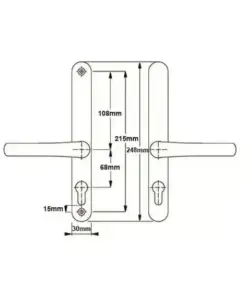 Farnham Lever Lever UPVC Multipoint Door Handles - Without Snib 68mm PZ Sprung 215mm Screw Centres