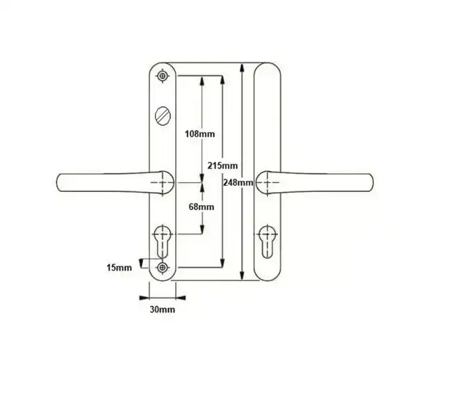 Farnham Lever Lever UPVC Multipoint Door Handles - With Snib 68mm PZ Sprung 215mm Screw Centres