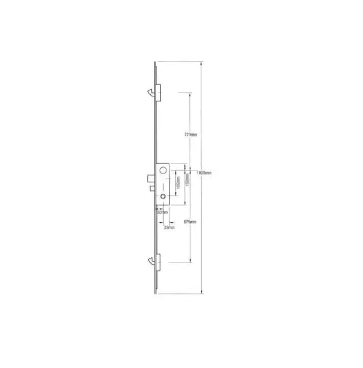 2025 Latch Deadbolt 2 Hooks Lift Lever Multipoint Door Lock (Scandinavian Cylinder Version)