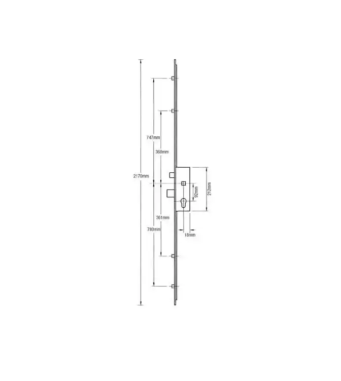 855 Type 1 Latch Deadbolt 4 Rollers Key Wind Operated Multipoint Door Lock