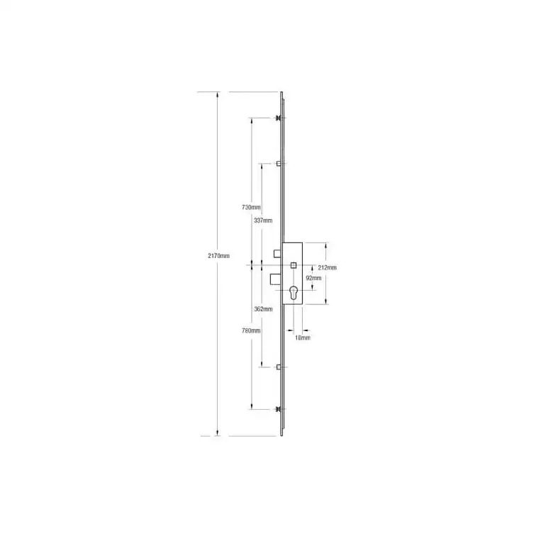 855 Type 2 Latch Deadbolt 2 Rollers 2 Mushrooms Key Wind Operated Multipoint Door Lock