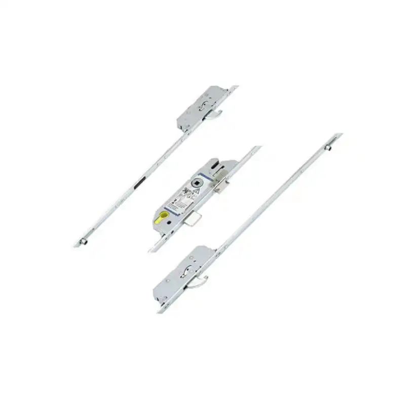 Latch Deadbolt 2 Rollers 2 Hooks Key Wind Operated Multipoint Door Lock (top hook to spindle = 730mm)