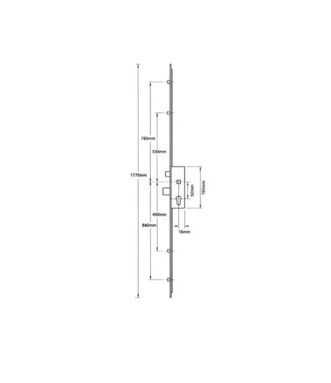Elite Latch Deadbolt 4 Rollers Lift Lever Multipoint Door Lock