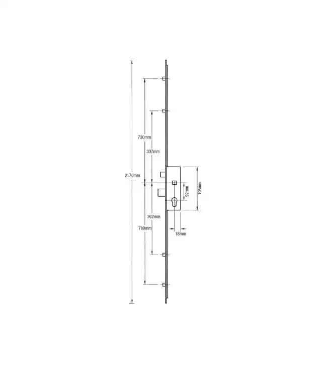 859 Type 1 Latch Deadbolt 4 Rollers Split Spindle Multipoint Door Lock