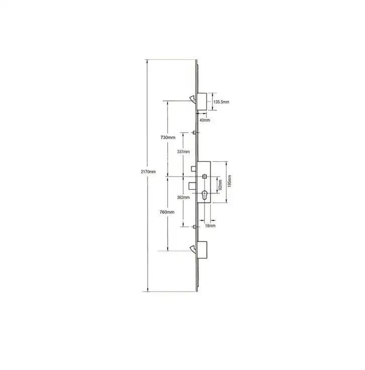 859 Type 3 Latch Deadbolt 2 Hooks 2 Rollers Split Spindle Multipoint Door Lock