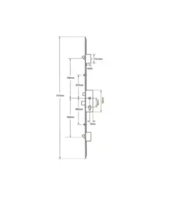 856 Type 3 Latch Deadbolt 2 Rollers 2 Hooks Lift Lever Multipoint Door Lock (top hook to spindle = 730mm)