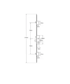 859 Type 4 Latch Deadbolt 2 Hooks Split Spindle Multipoint Door Lock - 16mm Faceplate (top hook to spindle = 730mm)