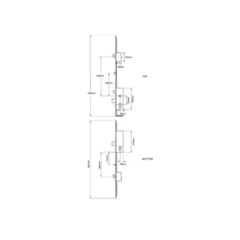 Stable Door Lock Bottom Section Deadbolt 1 Hook 1 Roller Lift Lever