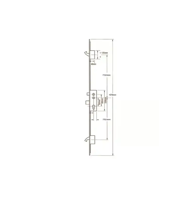 Crimebeater Latch Deadbolt 2 Hooks 20mm Radius Faceplate Split Spindle Multipoint Door Lock