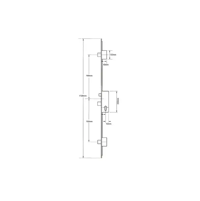 Key Wind Latch 3 Deadbolts Multipoint Door Lock