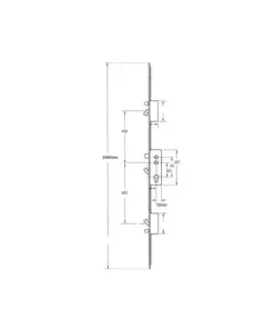 XL Latch 3 Hooks 2 Anti Lift Pins Flat 44mm White Faceplate Double Spindle Multipoint Door Lock