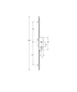 Latch Deadbolt 2 Tongue Hooks Lift Lever Multipoint Door Lock
