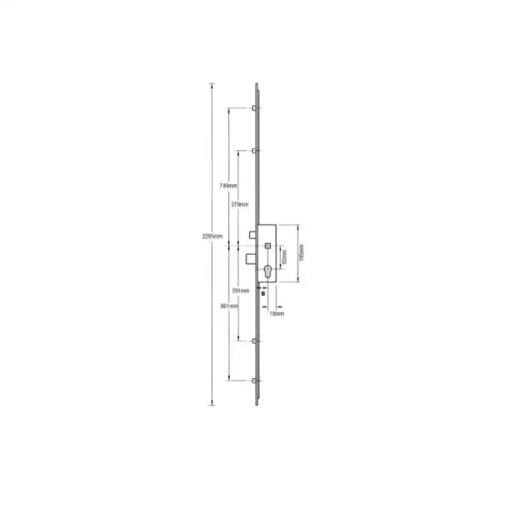 Latch Deadbolt 4 Rollers Lift Lever Multipoint Door Lock