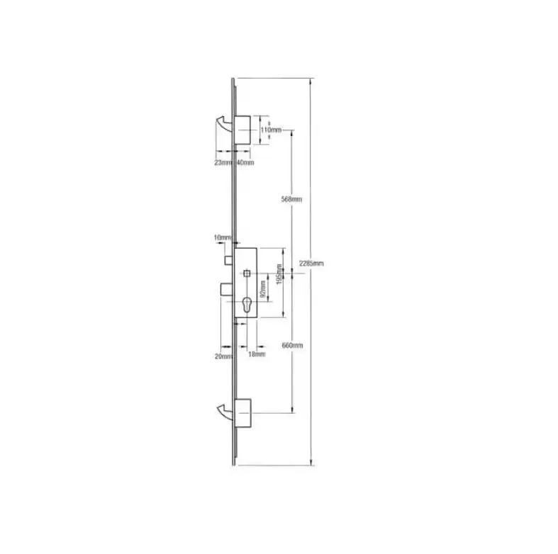 Europa Latch Deadbolt 2 Hooks Split Spindle Multipoint Door Lock