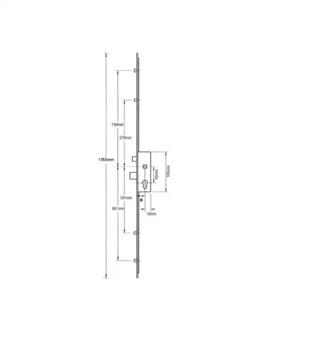 Compact Latch Deadbolt 4 Rollers Lift Lever Multipoint Door Lock