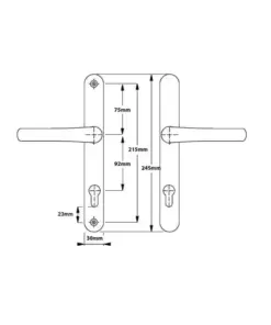 Birmingham Sprung Lever Lever UPVC Multipoint Door Handles - 92mm PZ 215mm Screw Centres