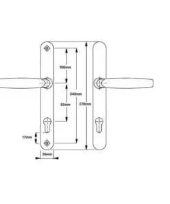 Lever UPVC Multipoint Door Handles - 92mm PZ Sprung 240mm Screw Centres