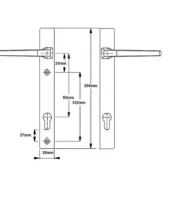 London Lever Lever UPVC Multipoint Door Handles - 92mm PZ Unsprung 122mm Screw Centres