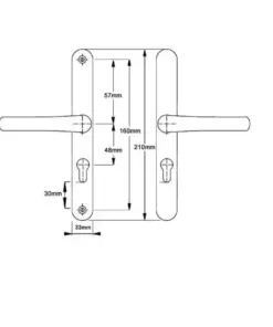 Tokyo Lever Lever UPVC Multipoint Door Handles - 48mm PZ Sprung 160mm Screw Centres