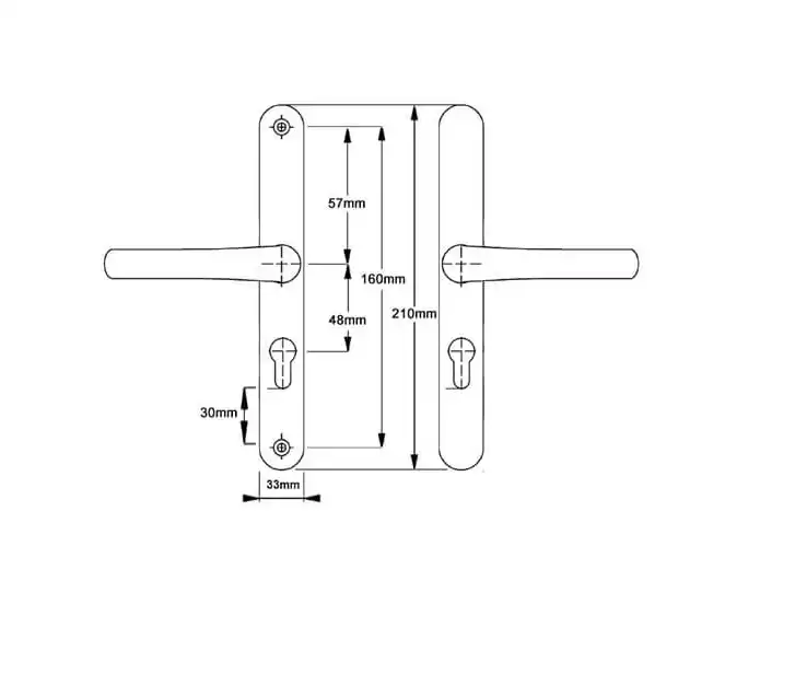 Tokyo Lever Lever UPVC Multipoint Door Handles - 48mm PZ Sprung 160mm Screw Centres