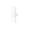 Duplex Latch 5 Hook 4 Roller Multipoint Door Lock - Double Spindle 16mm Faceplate Option 2 (top hook to spindle = 733mm)