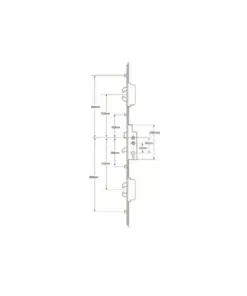 Duplex Latch 5 Hook 4 Roller Multipoint Door Lock - Double Spindle 16mm Faceplate Option 2 (top hook to spindle = 733mm)