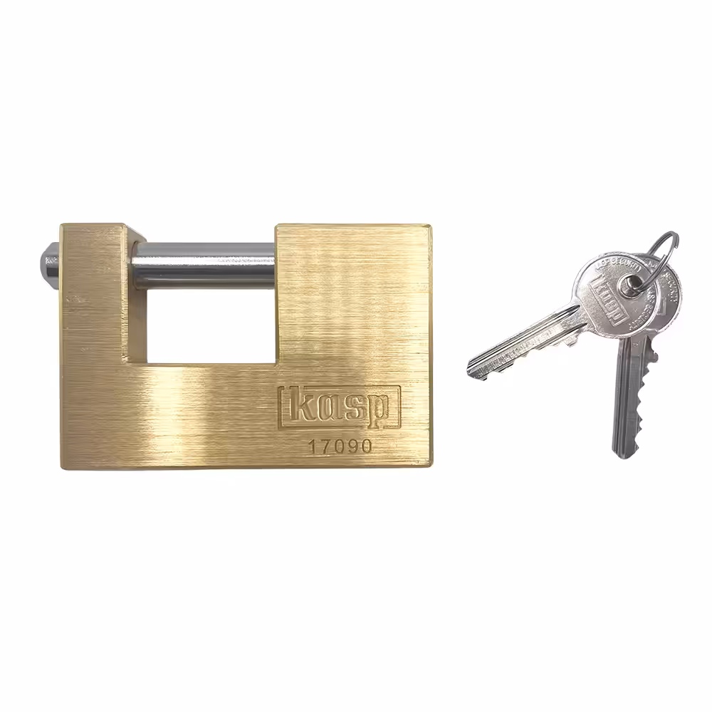 170 90mm Closed Shackle Brass Shutter Padlock