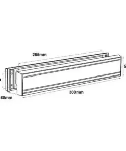 Slimline 12" Telescopic Letterplate for UPVC Doors - 40-80mm