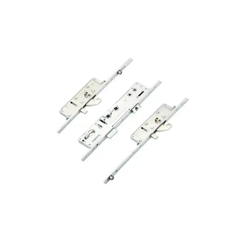 Latch Deadbolt 2 Hooks 2 Anti Lift Pins 2 Rollers Lift Lever or Double Spindle Multipoint Door Lock (top hook to spindle = 618mm) Lockmaster Previous      LM1035 LM1035 LM1035 LM1035 LM1035 Next This Lockmaster multipoint door lock is available in a 35mm backset and has attachments for top and bottom shootbolts.... read more Backset  35mm F