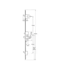 Latch Deadbolt 2 Hooks Flat 44mm Faceplate Double Spindle Multipoint Door Lock