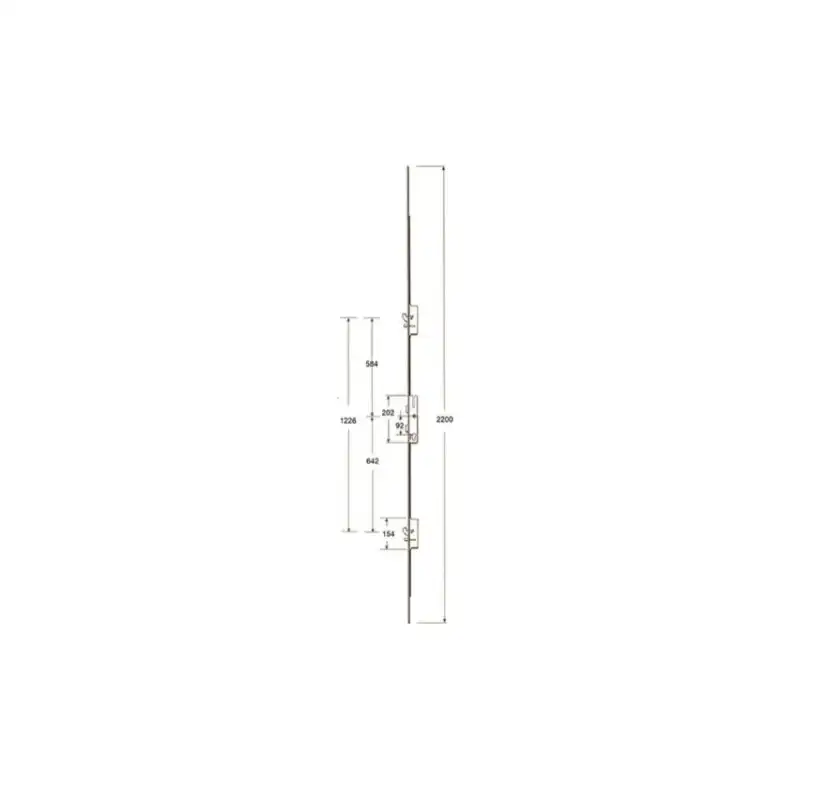 Lockmaster Latch Deadbolt 2 Hooks 2 Anti Lift Pins Lift Lever Bifold Multipoint Door Lock -Smarts ALUK version (top hook to spindle = 584mm)