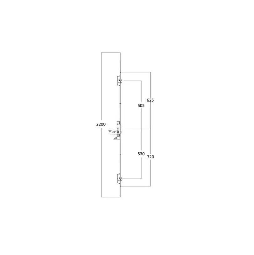 Latch Deadbolt 2 Hooks 2 Anti Lift Pins 2 Rollers Lift Lever or Double Spindle Multipoint Door Lock - Option 3 (top hook to spindle = 505mm)