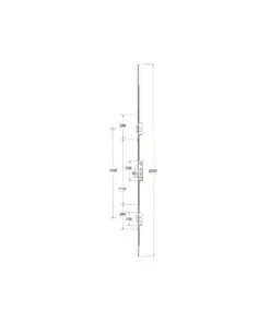 Latch Deadbolt 2 Hooks 2 Anti Lift Pins 4 Rollers Lift Lever or Double Spindle Multipoint Door Lock - Option 2 (top hook to spindle = 621mm)