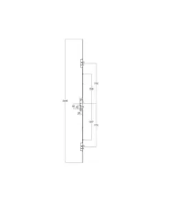 Latch Deadbolt 2 Hooks 2 Anti Lift Pins 2 Rollers Lift Lever or Double Spindle Multipoint Door Lock - Option 1 (top hook to spindle = 720mm)