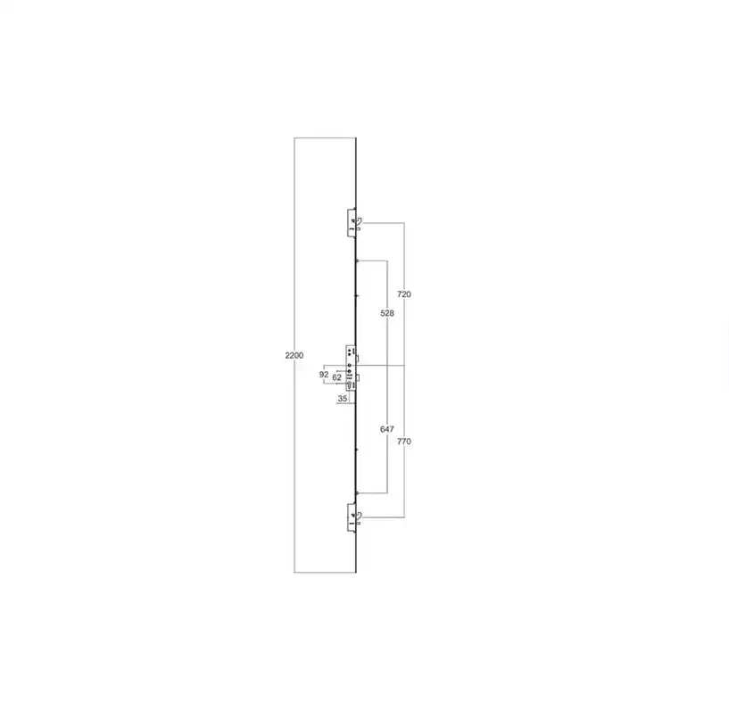 Latch Deadbolt 2 Hooks 2 Anti Lift Pins 2 Rollers Lift Lever or Double Spindle Multipoint Door Lock - Option 1 (top hook to spindle = 720mm)