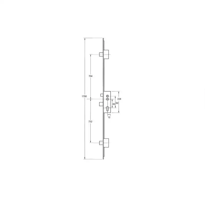 Latch 3 Deadbolts Lift Lever or Double Spindle Multipoint Door Lock - Option 2 (top deadbolt to spindle = 704mm)