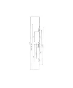 Latch Deadbolt 2 Hooks 2 Anti Lift Pins 2 Rollers Lift Lever or Double Spindle Multipoint Door Lock - Option 2 (top hook to spindle = 618mm)