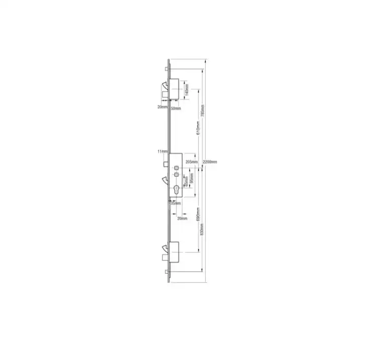 Mantis 2 Latch 3 Hooks 2 Deadbolts 2 Rollers Double Spindle Multipoint Door Lock