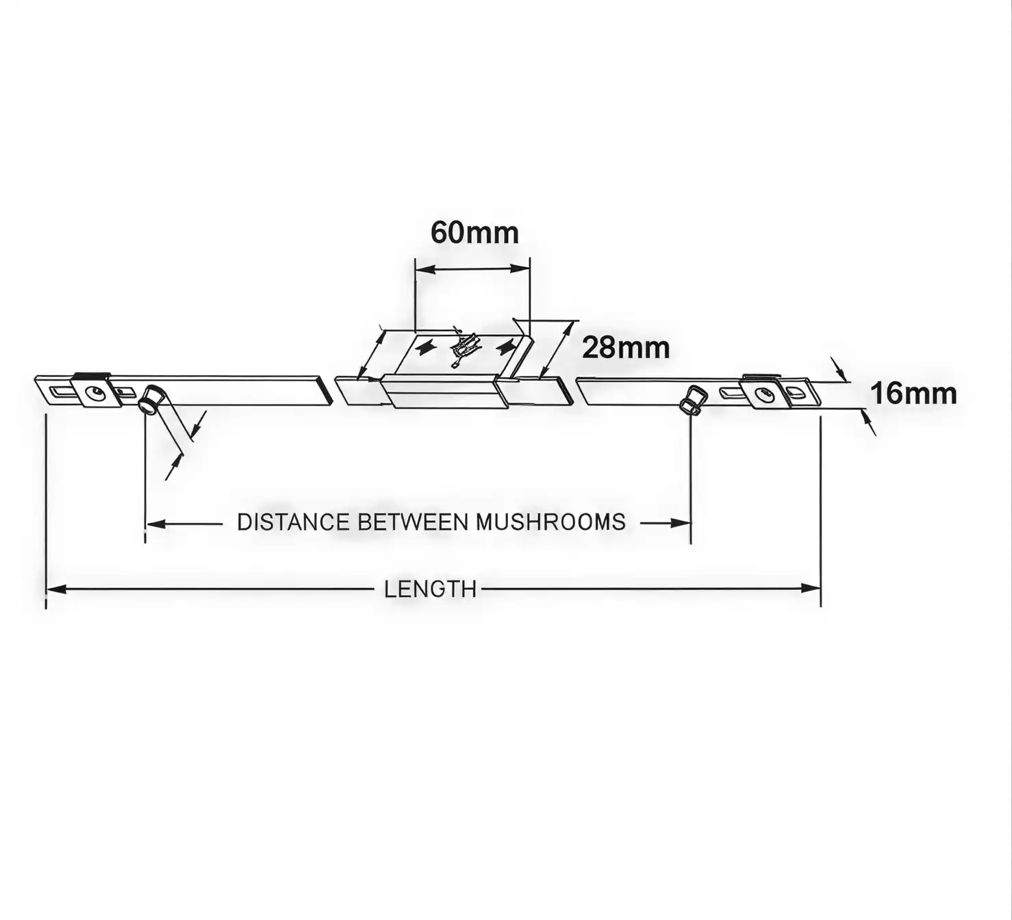 Offset Single Track Window Espag 25mm Backset